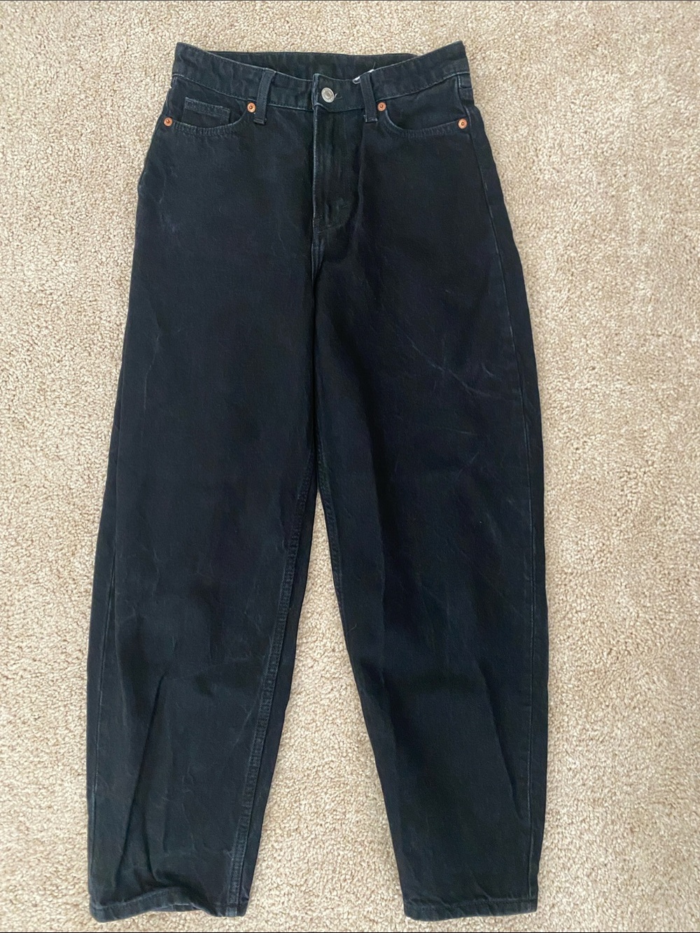 H&M Black High-Rise Ankle-Length Jeans